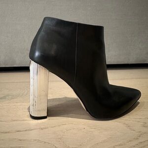 MICHAEL Michael Kors leather boot with silver heel & hardware